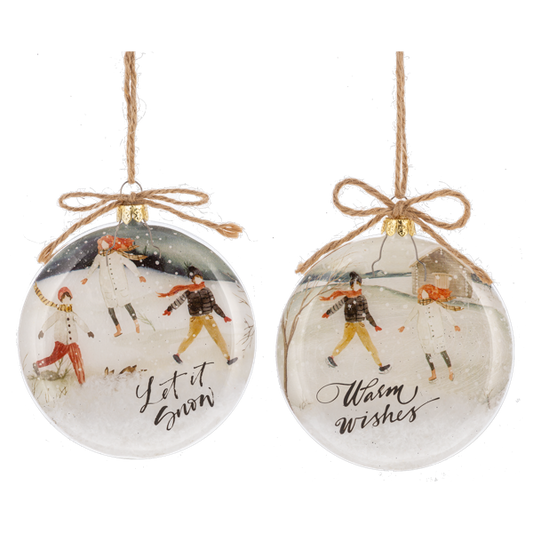 Glitter Filled Skater Disk Ornaments