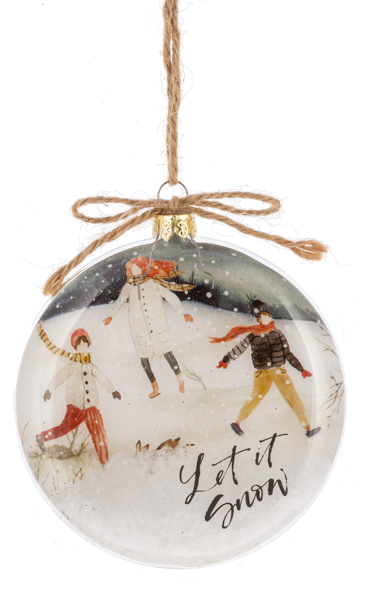 Glitter Filled Skater Disk Ornaments