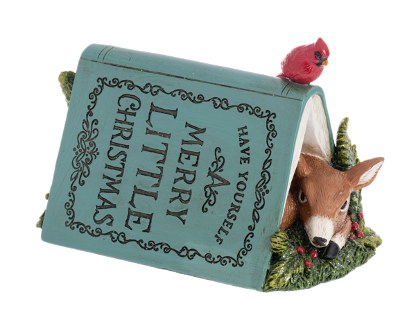 Woodland Animal Under Holiday Book Figurines