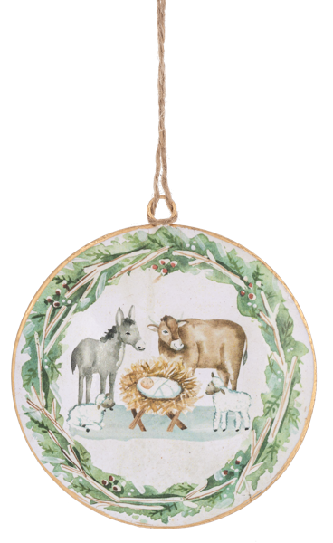 Watercolor Holy Family Disk Ornaments