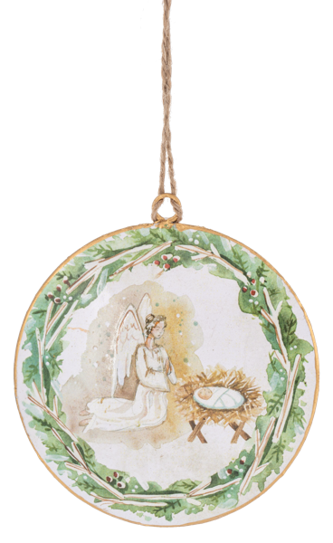 Watercolor Holy Family Disk Ornaments