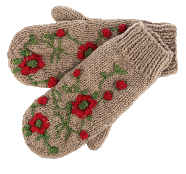 Embroidered Spruce Mittens