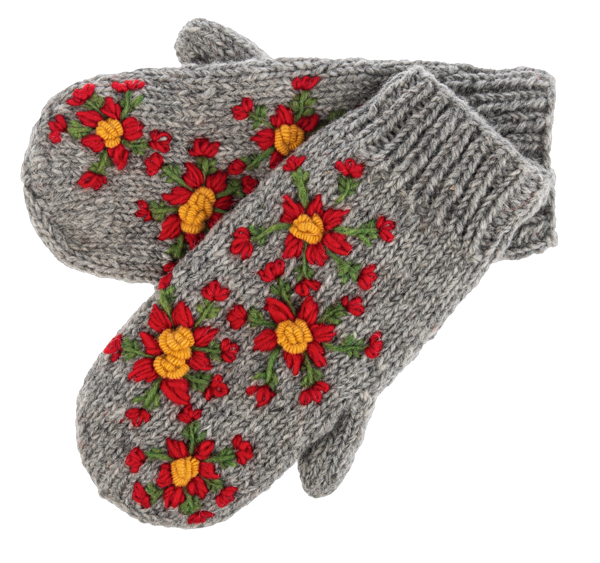 Embroidered Spruce Mittens