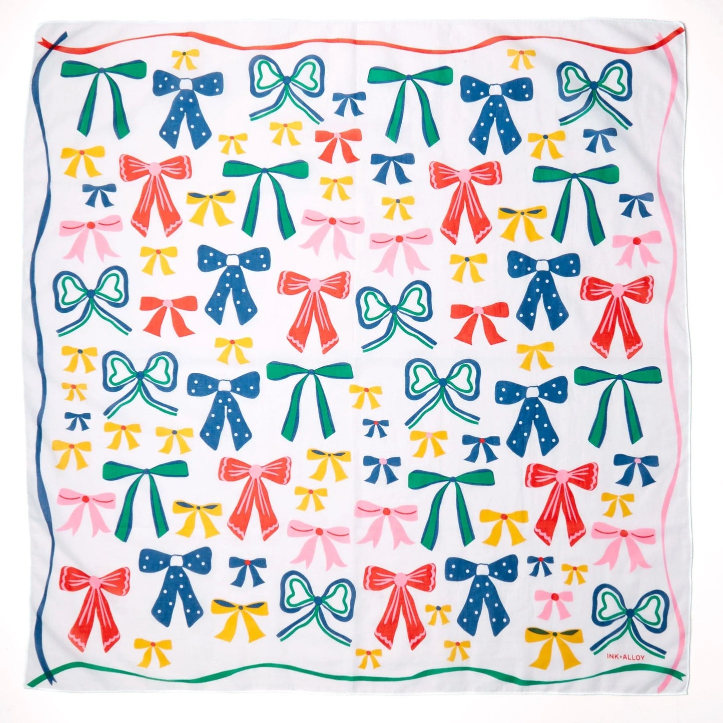 Olivia Square Scarf Bow Print