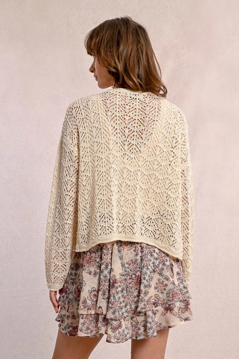 Molly Bracken Openwork Knit Cardigan