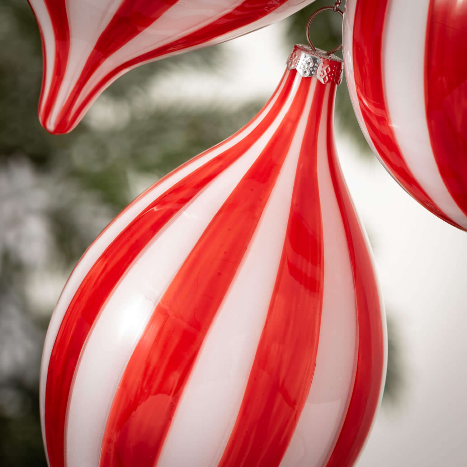 Candy Cane Striped Ornaments