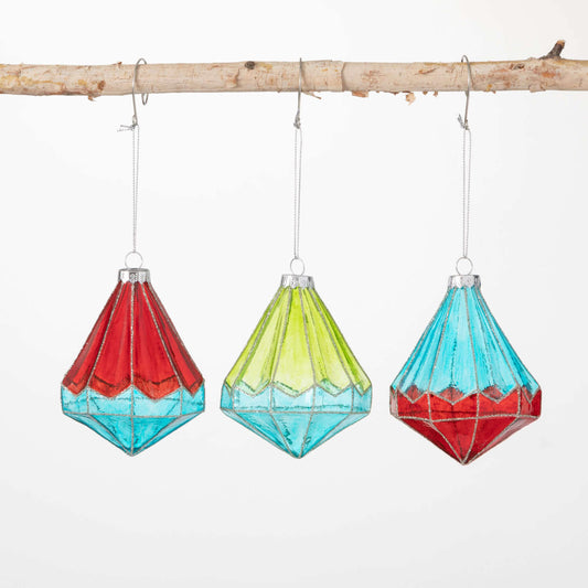 Faceted Colored Ornaments