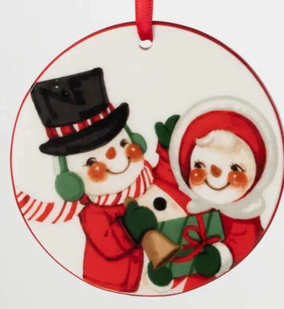 Retro Holiday Disk Ornaments