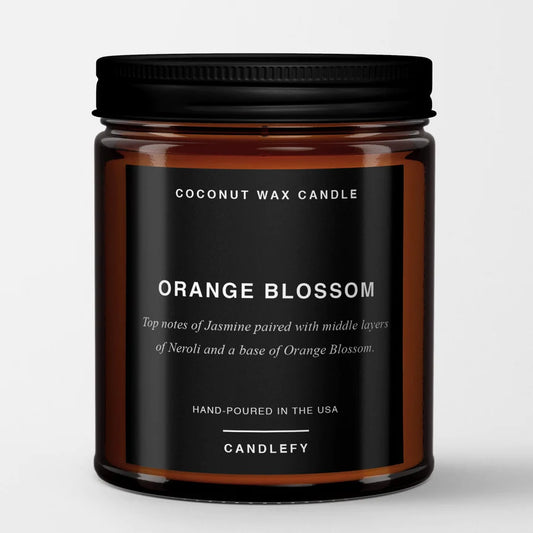 Orange Blossom: Scented Candle in Amber Glass