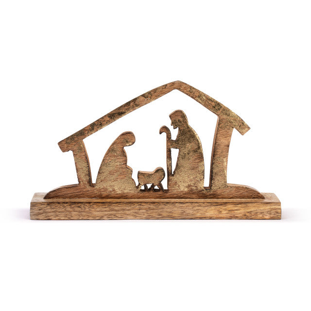 Wood Holy Family Figure