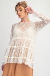 Easel Tiered Lace Blouse