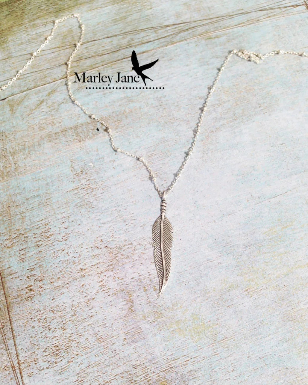 Sterling Silver Feather Necklace