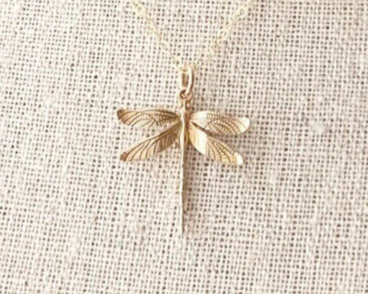 Golden Dragonfly Necklace