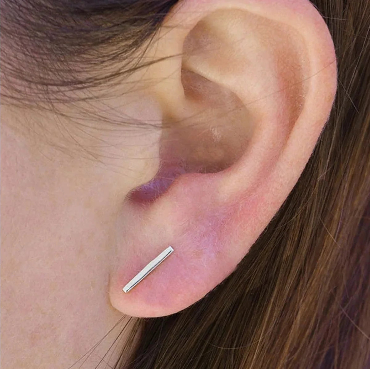 Sterling Silver Tiny Bar Earrings