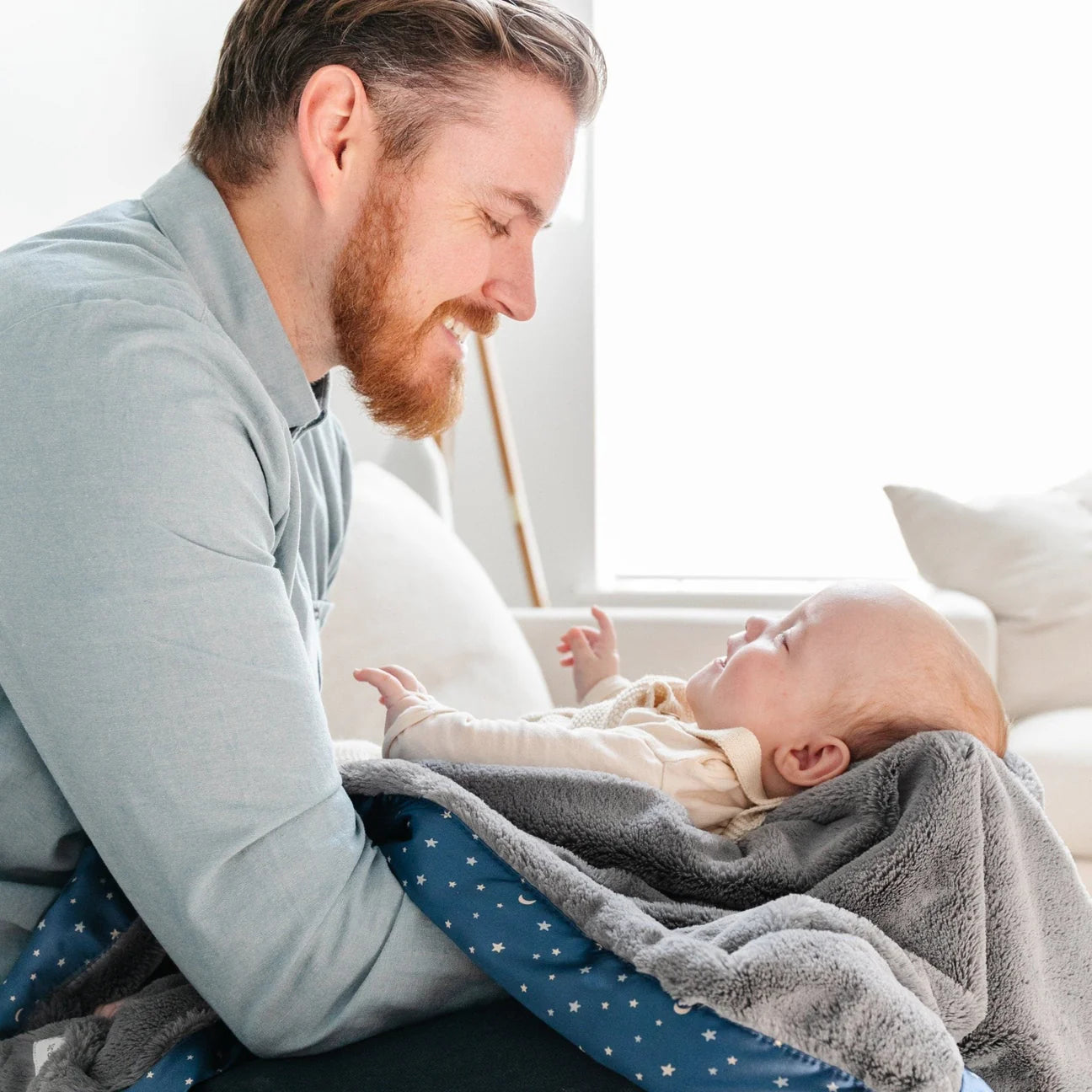 Saranoni Satin Back Receiving Blanket - Navy Twinkle Star