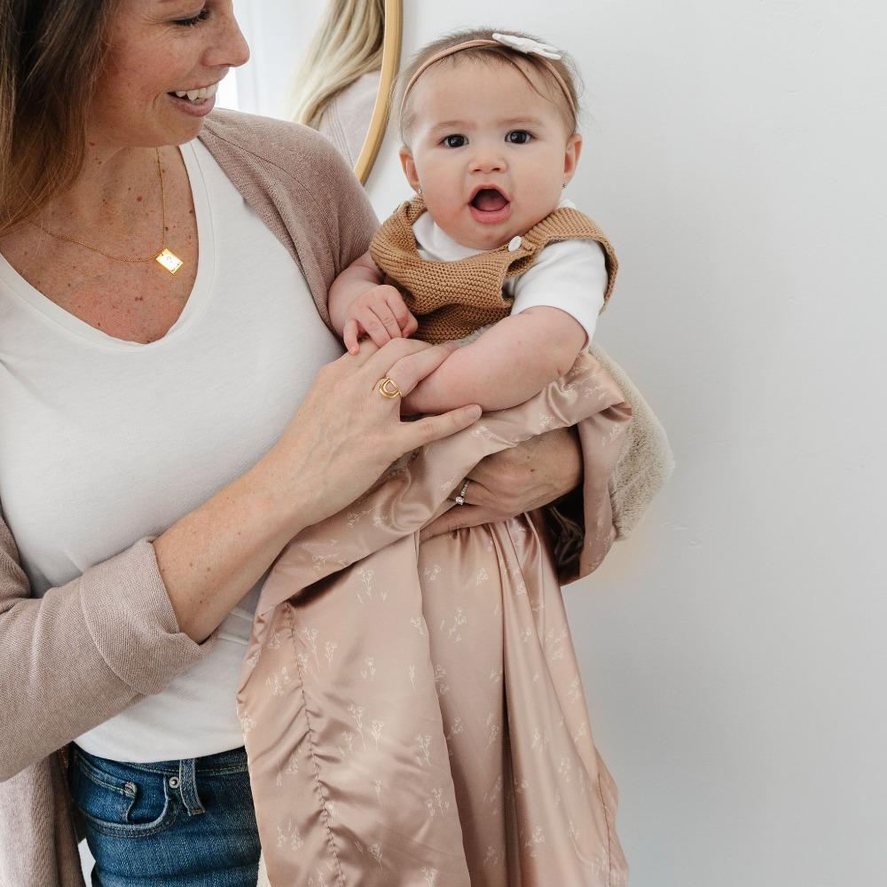 Saranoni Satin Back Receiving Blanket - Dainty Floral