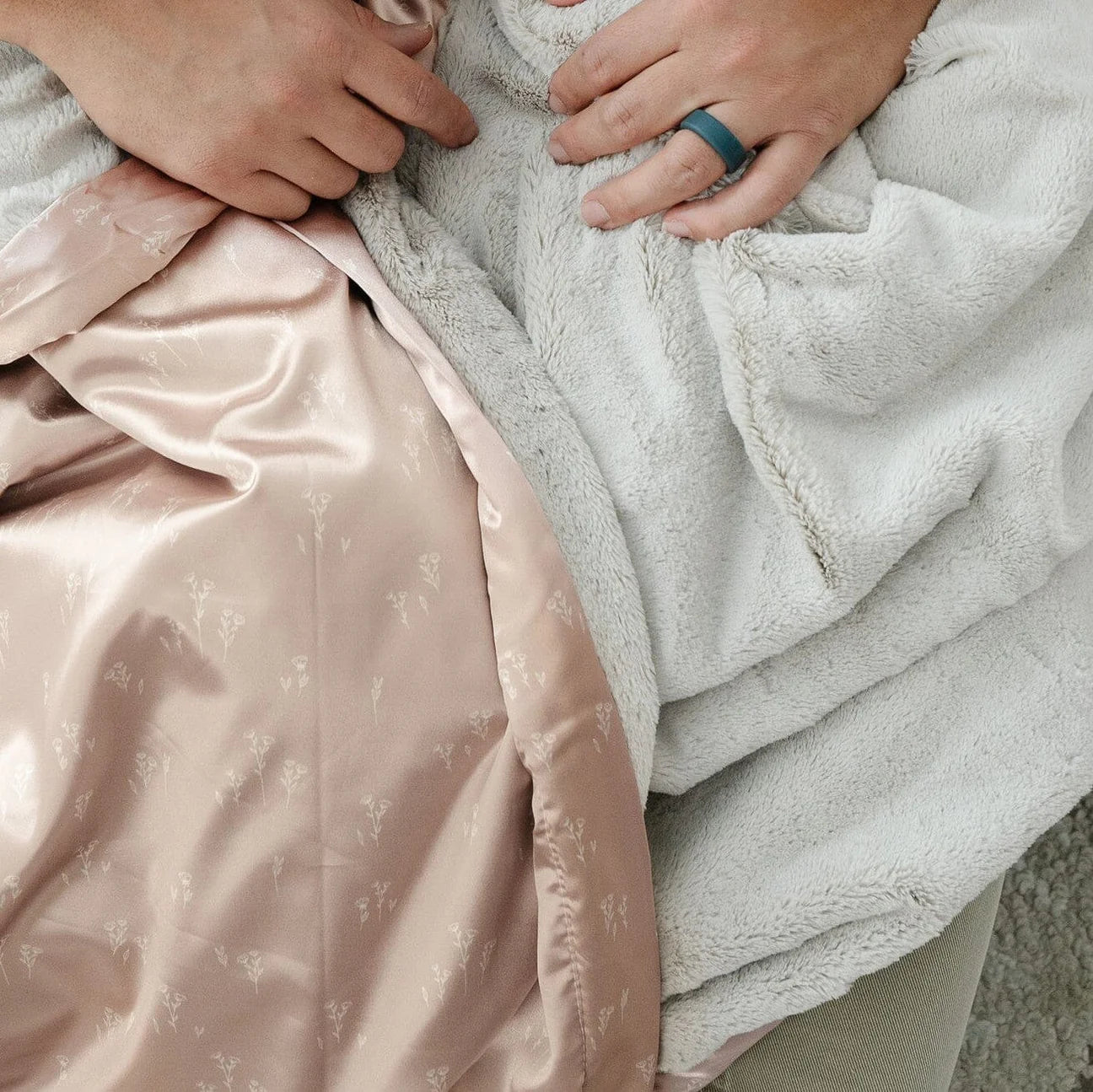 Saranoni Satin Back Receiving Blanket - Dainty Floral