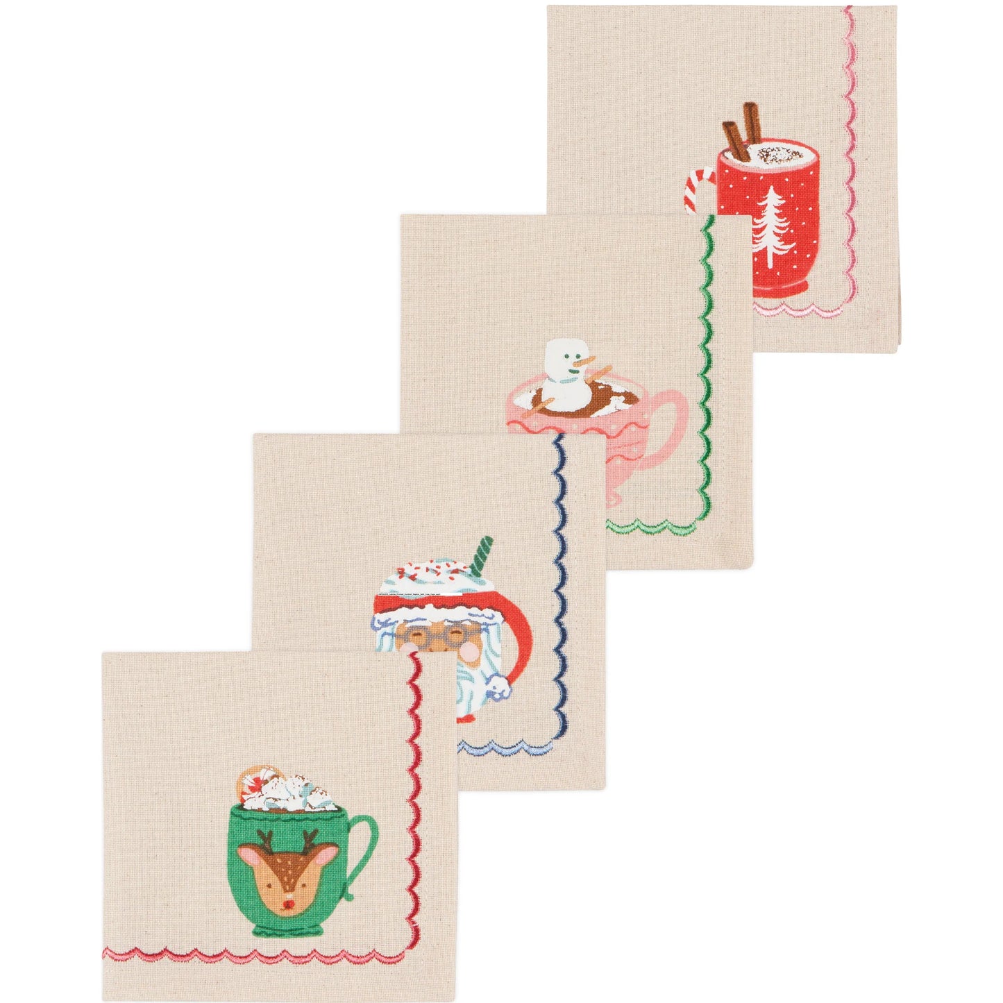 Cozy Cups Cocktail Napkins Set of 4