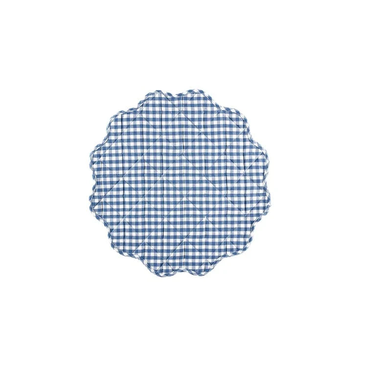 Maggie-Blue Gingham Quilted Placemat