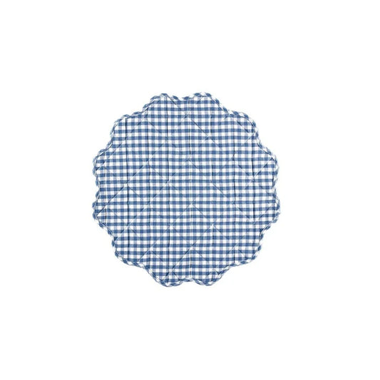 Maggie-Blue Gingham Quilted Placemat