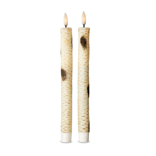 Birch Led Taper Candle Set