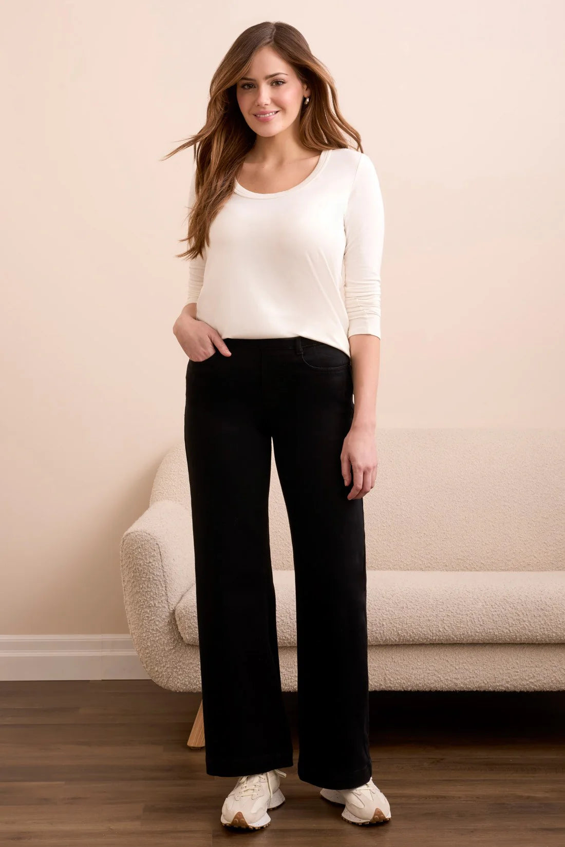 Tribal Audrey Boundless Stretch Denim Pull-On Wide Leg Jeans