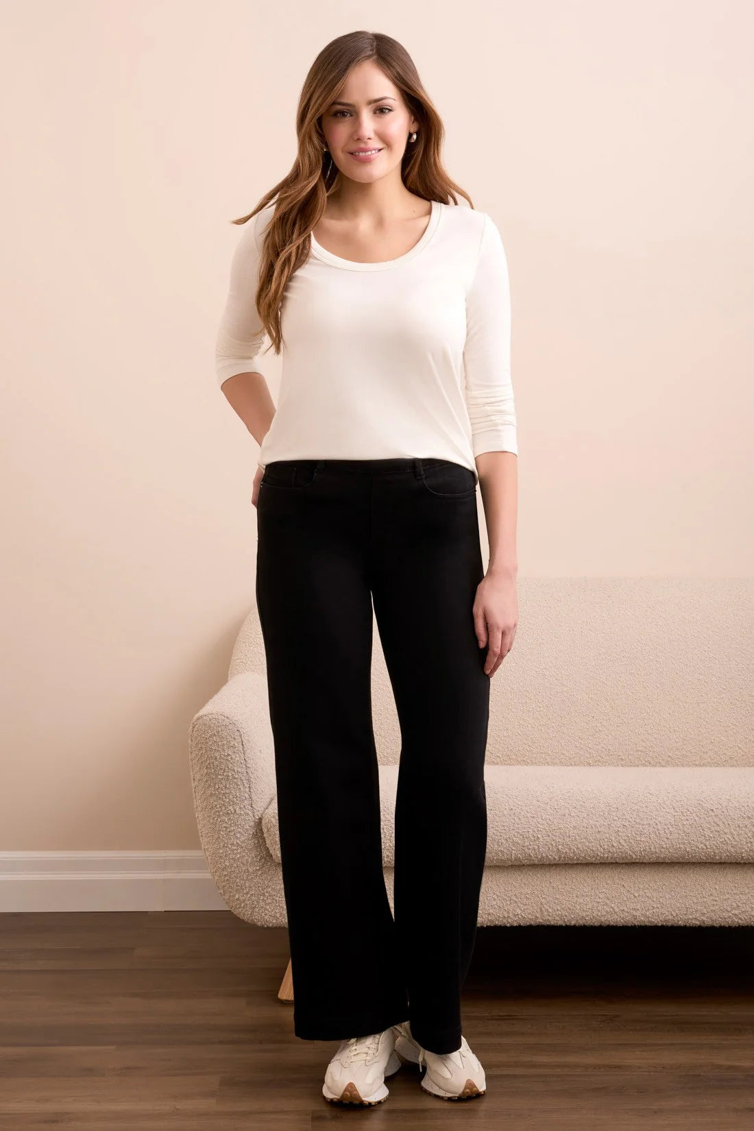 Tribal Audrey Boundless Stretch Denim Pull-On Wide Leg Jeans