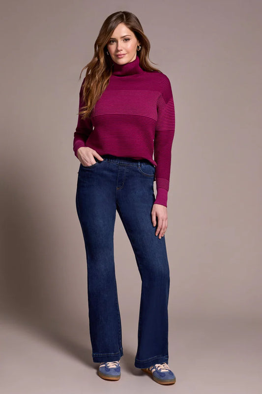 Tribal Audrey Boundless Stretch Denim Pull-On Flare Jeans
