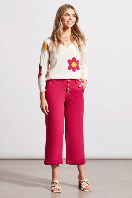 Tribal Audrey Button-Fly Wide Leg Jeans