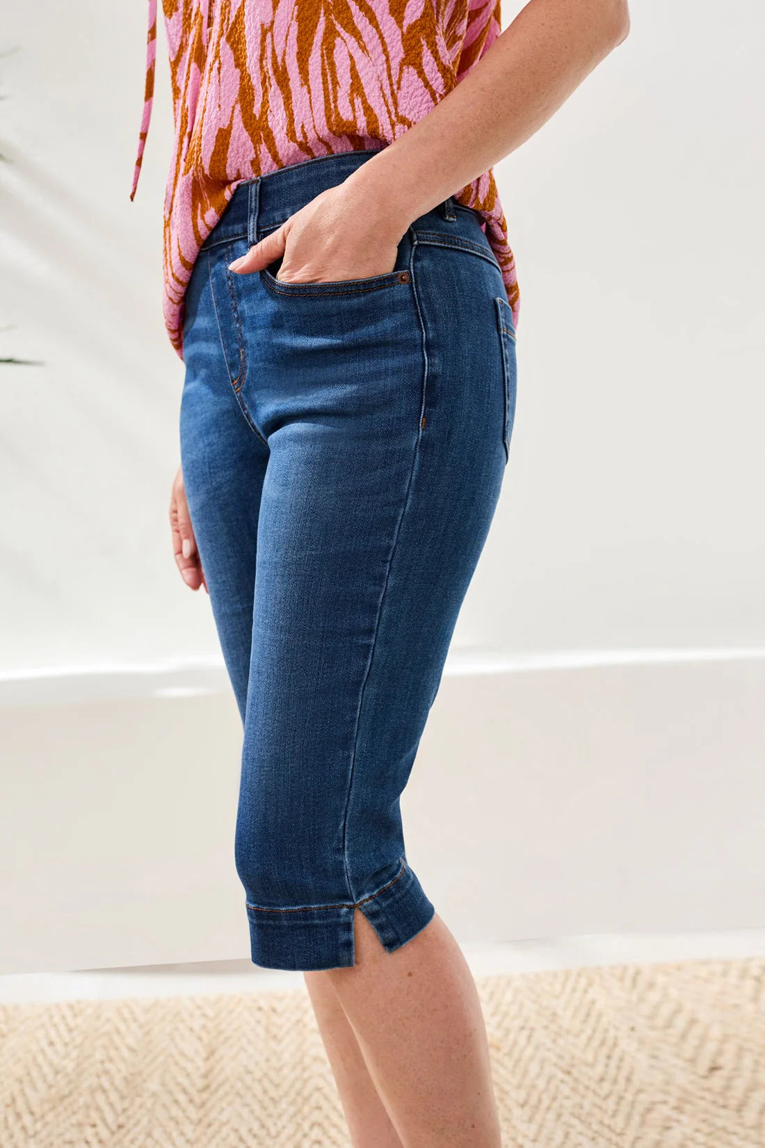 Tribal Audrey Pull-On Pedal Pusher Boundless Stretch Denim