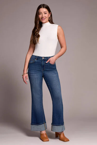 Tribal Brooke Cuffed Palazzo Jeans
