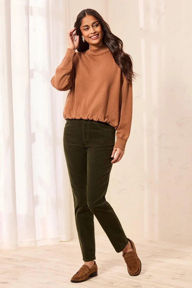 Tribal Bubble French Terry Crew Neck Long Sleeve Knit Top
