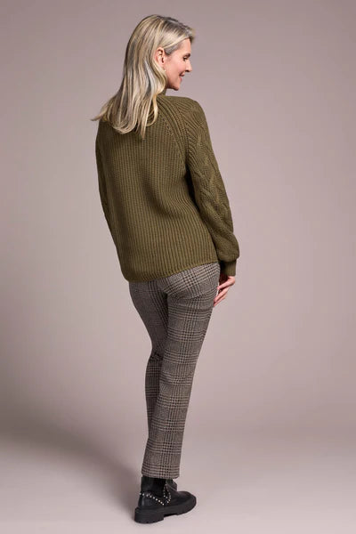 Tribal Cable Knit Mock Neck Sweater