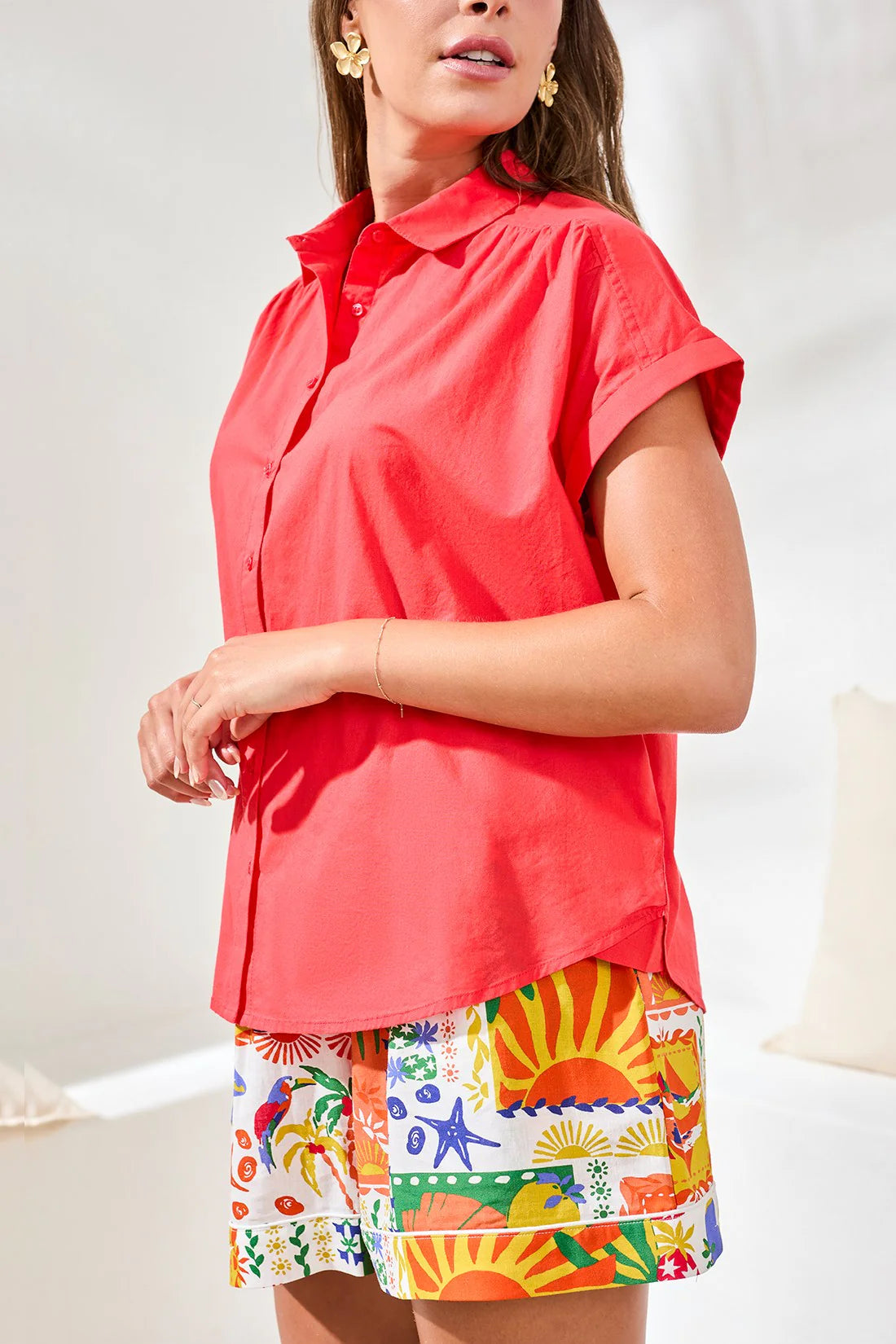 Tribal Campshirt With Shirring Detail