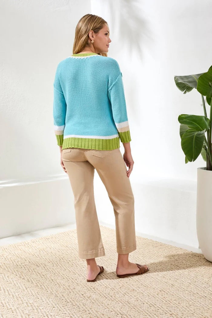 Tribal Crew Neck Sweater With Stitch Detail