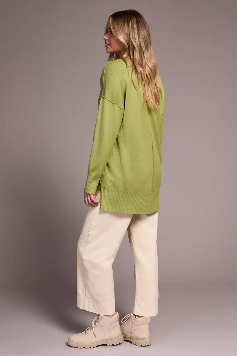 Tribal Drop Shoulder Crew Neck Tunic Sweater
