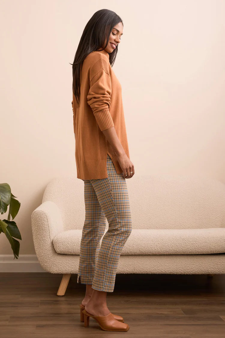 Tribal Drop Shoulder Turtle Neck Sweater
