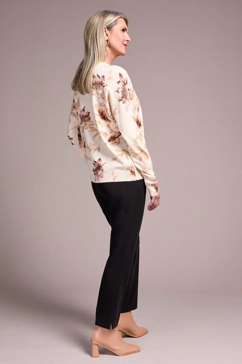Tribal Lightweight Printed Long-Sleeve Funnel Neck Sweater