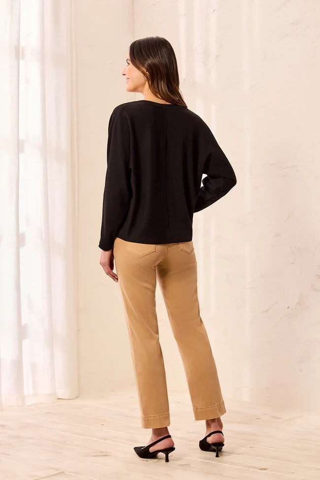 Tribal Ottoman Stretch Dolman V-Neck Knit Sweater