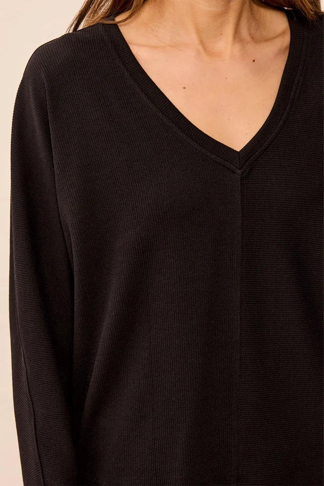 Tribal Ottoman Stretch Dolman V-Neck Knit Sweater