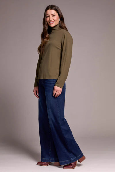 Tribal Long-Sleeve Turtle Neck Top
