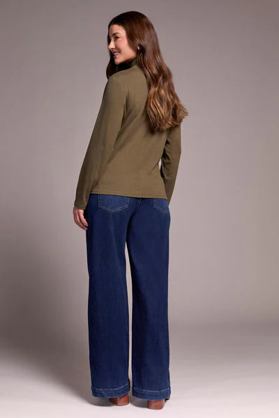 Tribal Long-Sleeve Turtle Neck Top