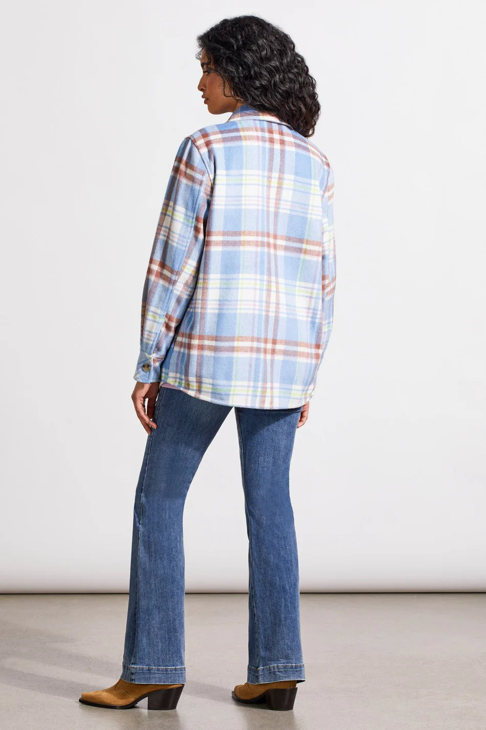 Tribal Plaid Shacket With Chest Pocket