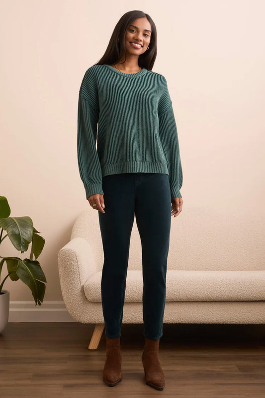Tribal Plaited Chenille Crew Neck Ribbed Sweater