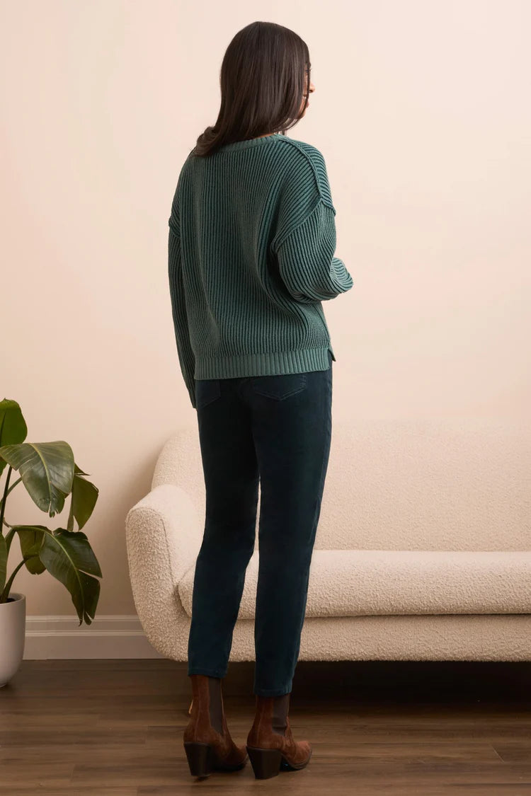 Tribal Plaited Chenille Crew Neck Ribbed Sweater