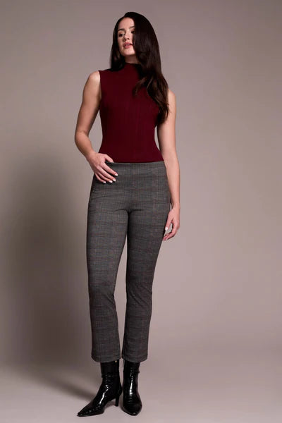 Tribal Printed Ponte Pull-On Kick Flare Ankle Pant