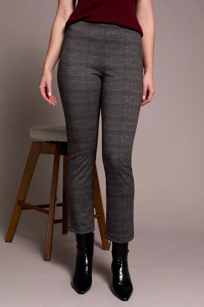 Tribal Printed Ponte Pull-On Kick Flare Ankle Pant
