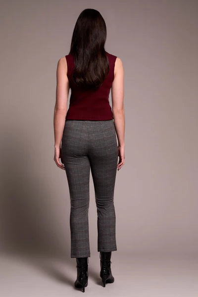 Tribal Printed Ponte Pull-On Kick Flare Ankle Pant