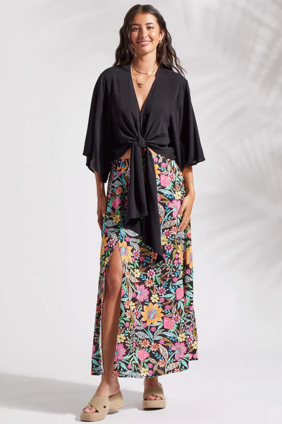 Tribal Pull-On Maxi Skirt With Slit