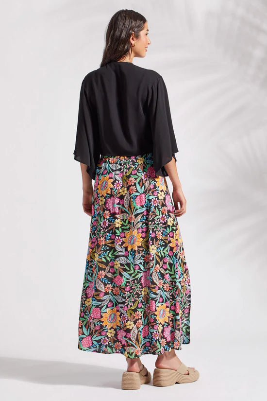 Tribal Pull-On Maxi Skirt With Slit